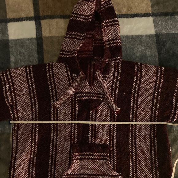 Burgundy and Pink Striped Baja Hoodie - Picture 9 of 13